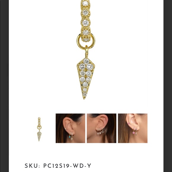 Jude Frances Petite Diamond dagger charm - Picture 3 of 4